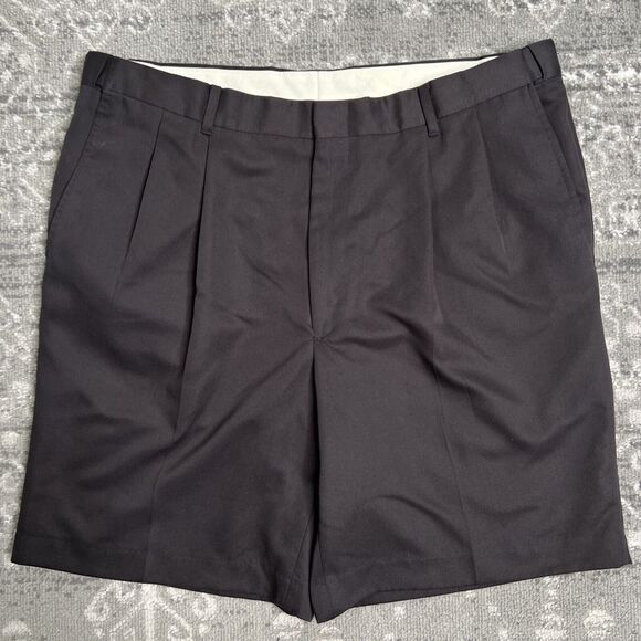 Norm Thompson Chino Casual Pleated Shorts Men's Size 38 Black 8" Length Golf - Picture 1 of 8